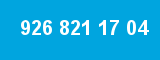 926 821 17 04 926 821 17 04